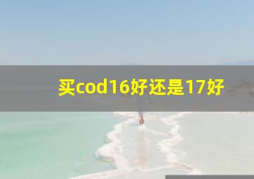 买cod16好还是17好