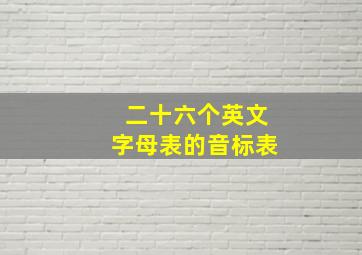 二十六个英文字母表的音标表