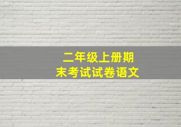 二年级上册期末考试试卷语文