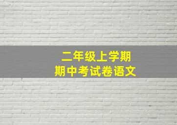 二年级上学期期中考试卷语文