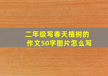 二年级写春天植树的作文50字图片怎么写