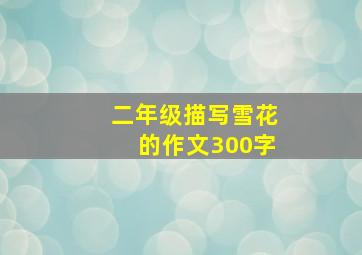 二年级描写雪花的作文300字