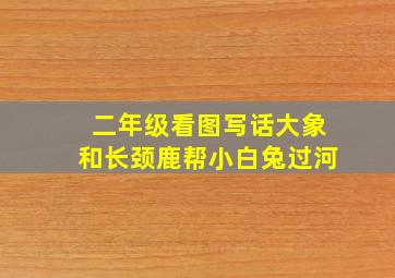 二年级看图写话大象和长颈鹿帮小白兔过河