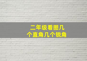 二年级看图几个直角几个锐角