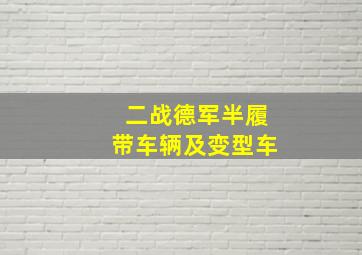 二战德军半履带车辆及变型车