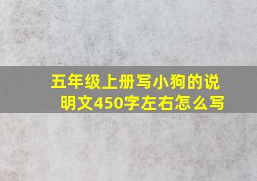 五年级上册写小狗的说明文450字左右怎么写