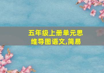 五年级上册单元思维导图语文,简易