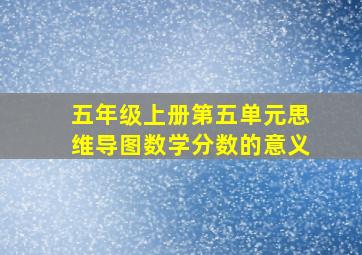 五年级上册第五单元思维导图数学分数的意义