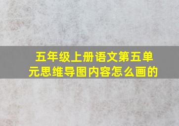 五年级上册语文第五单元思维导图内容怎么画的