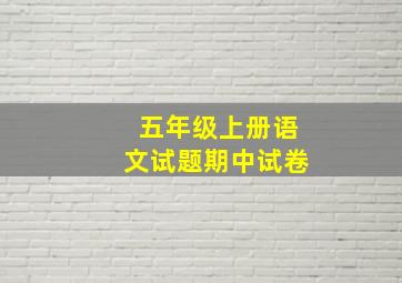 五年级上册语文试题期中试卷