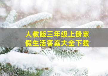 人教版三年级上册寒假生活答案大全下载