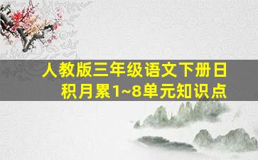 人教版三年级语文下册日积月累1~8单元知识点