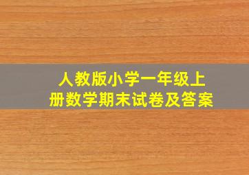 人教版小学一年级上册数学期末试卷及答案