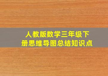 人教版数学三年级下册思维导图总结知识点