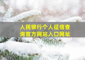 人民银行个人征信查询官方网站入口网址