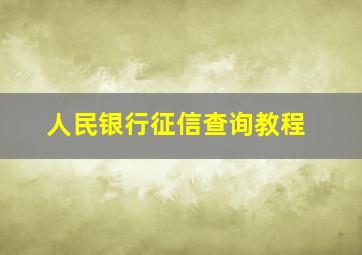 人民银行征信查询教程