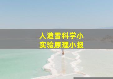 人造雪科学小实验原理小报