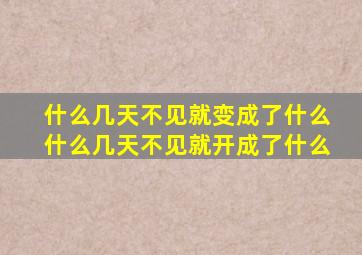 什么几天不见就变成了什么什么几天不见就开成了什么