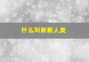 什么叫新新人类