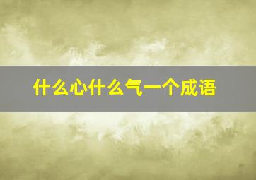 什么心什么气一个成语