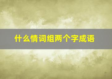 什么情词组两个字成语