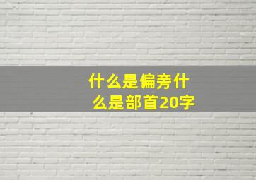 什么是偏旁什么是部首20字