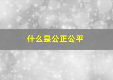 什么是公正公平