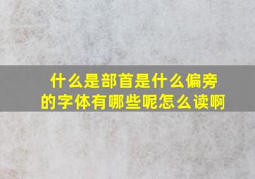 什么是部首是什么偏旁的字体有哪些呢怎么读啊