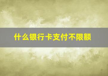 什么银行卡支付不限额