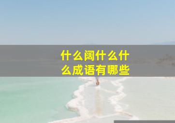 什么阔什么什么成语有哪些