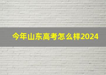 今年山东高考怎么样2024