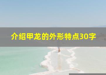 介绍甲龙的外形特点30字