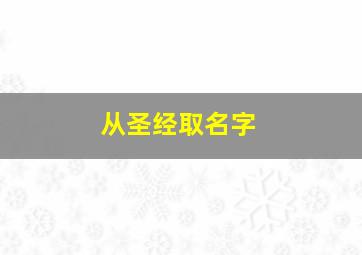 从圣经取名字