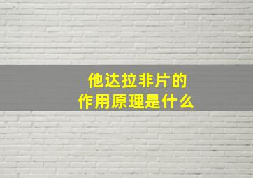 他达拉非片的作用原理是什么