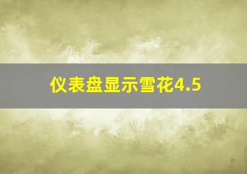 仪表盘显示雪花4.5