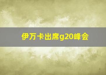 伊万卡出席g20峰会