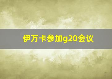 伊万卡参加g20会议