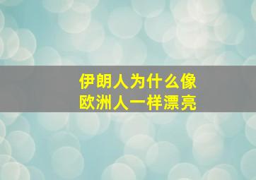 伊朗人为什么像欧洲人一样漂亮