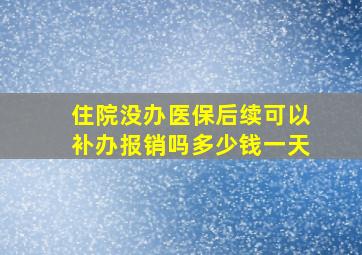 住院没办医保后续可以补办报销吗多少钱一天