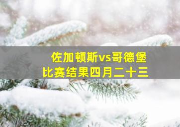 佐加顿斯vs哥德堡比赛结果四月二十三