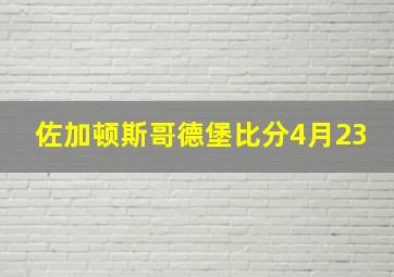 佐加顿斯哥德堡比分4月23