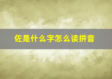 佐是什么字怎么读拼音