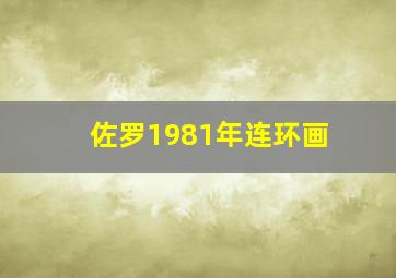 佐罗1981年连环画