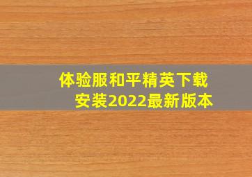 体验服和平精英下载安装2022最新版本