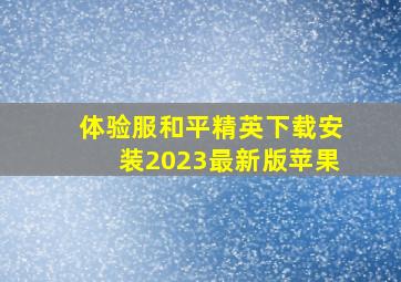 体验服和平精英下载安装2023最新版苹果