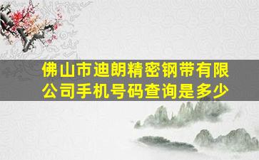 佛山市迪朗精密钢带有限公司手机号码查询是多少