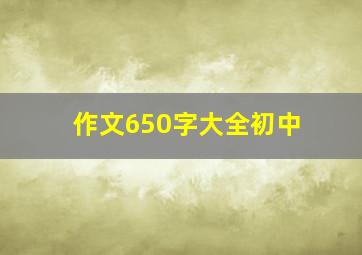 作文650字大全初中