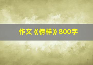 作文《榜样》800字