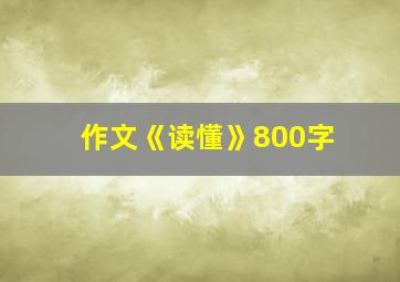 作文《读懂》800字