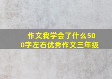 作文我学会了什么500字左右优秀作文三年级